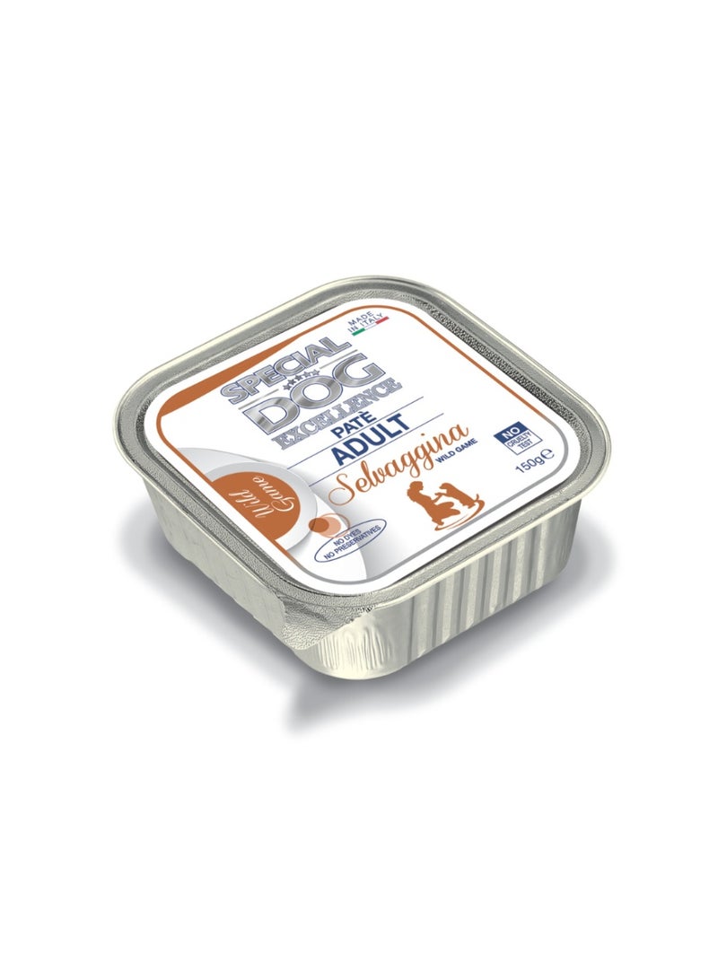 Monge Special Dog Excellence by Monge, Adult Dog Wet Food with Wild Game, Super Premium Complete Wet Dog Food, Patè in Alutray - Image 1
